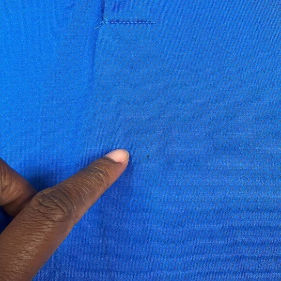 Nike Golf Mens Dri Fit Polo Shirt Blue Black Performance Short Sleeve Top Medium - Picture 10 of 10